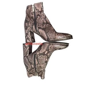 Marc Fisher Snake Print Ankle Boots